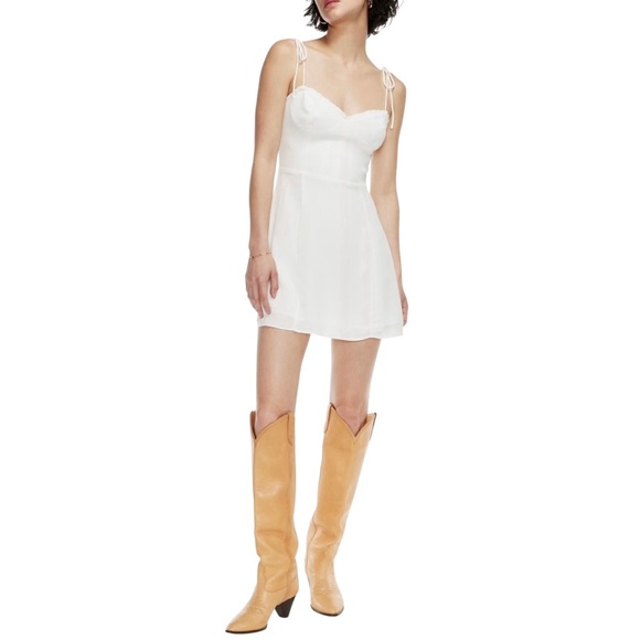 Aritzia Wilfred Fable Sweetheart Bustier Mini Dress White Crepe Sz 2 NWT - Picture 16 of 16